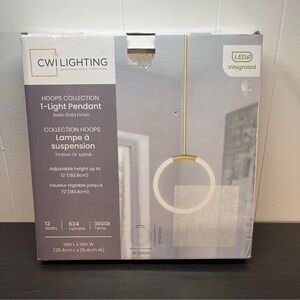CWI Lighting Hoops Collection 1 - Light Pendant - Satin Gold Finish